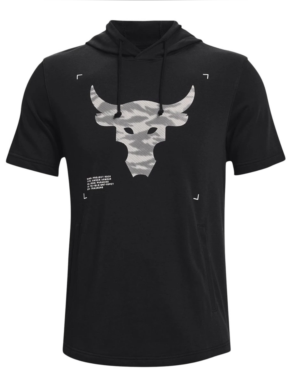 Under Armour Men's Project Rock Terry Bull Short Sleeve Training Hoodie XL
